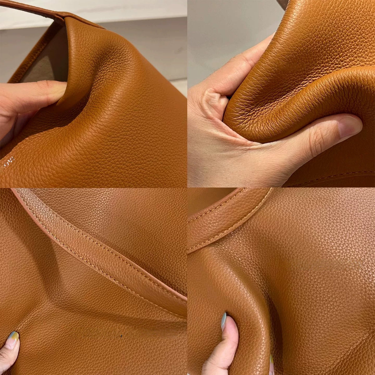 Leather Bucket Tote Bag_BDHL8457