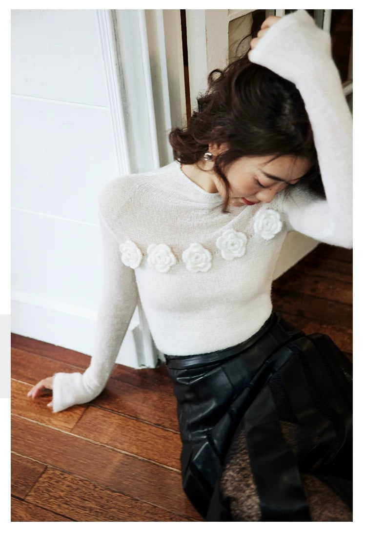 在庫限り早い者勝ち【即納】Knitted sweater bottoming top_LCHK/BDHL5233