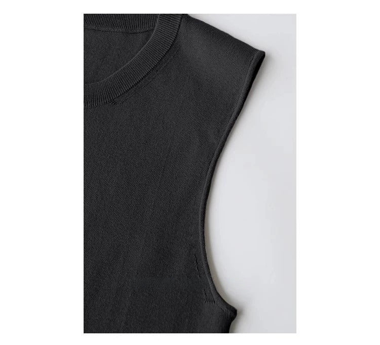 在庫限り早い者勝ち【即納】Essential Ribbed Sleeveless Knit_LCHK349