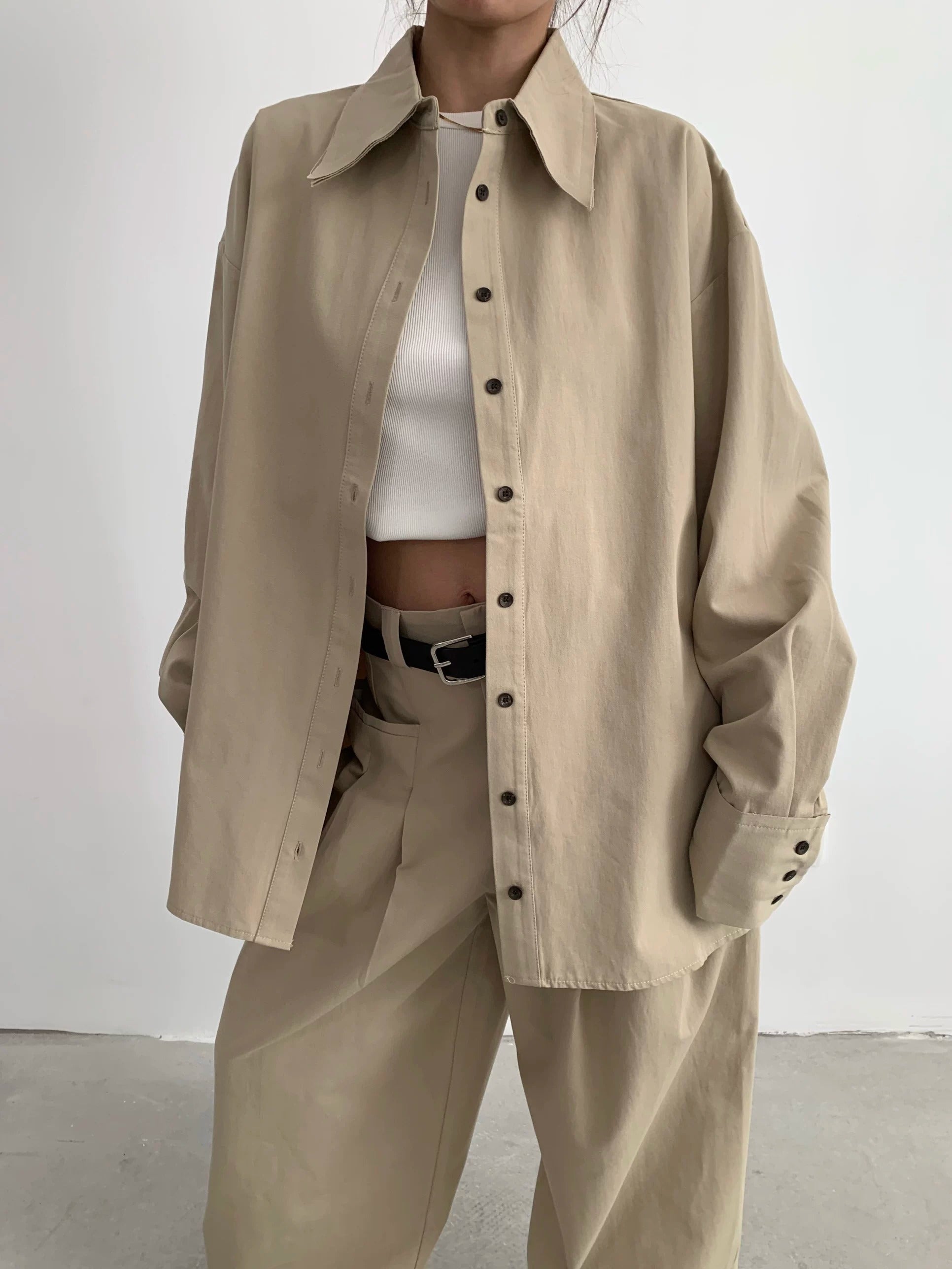 在庫限り早い者勝ち【即納】Oversized Basic Shirt_LCHK183