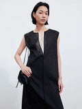 Double-Layer Color-Block Sleeveless Dress_BDHL8329