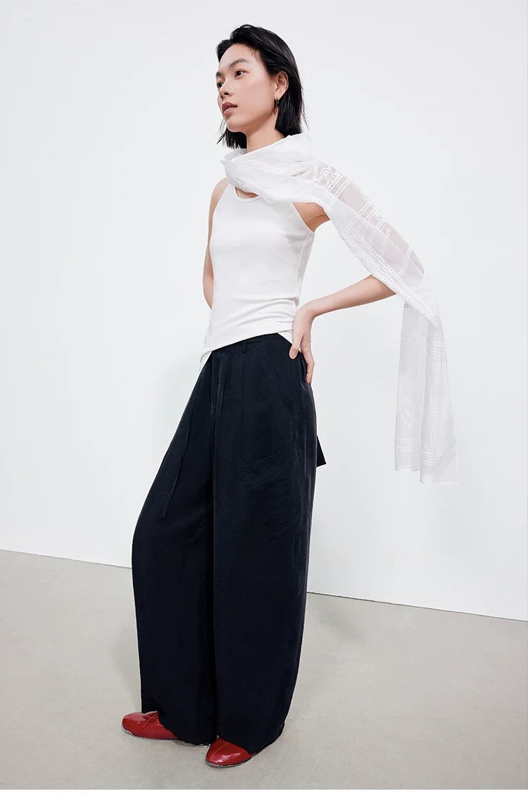 Drawstring Wide-Leg Cargo Pants_BDHL8340