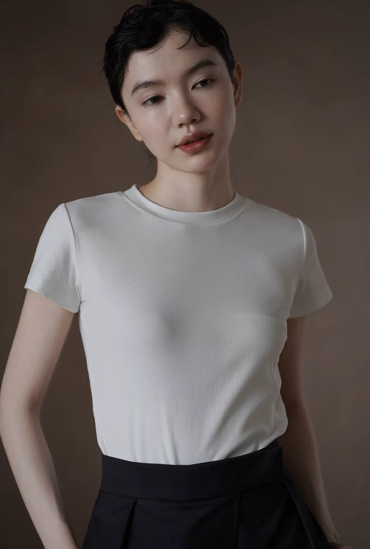 Slim Fit Short Sleeve Basic Tee_BDHL8296