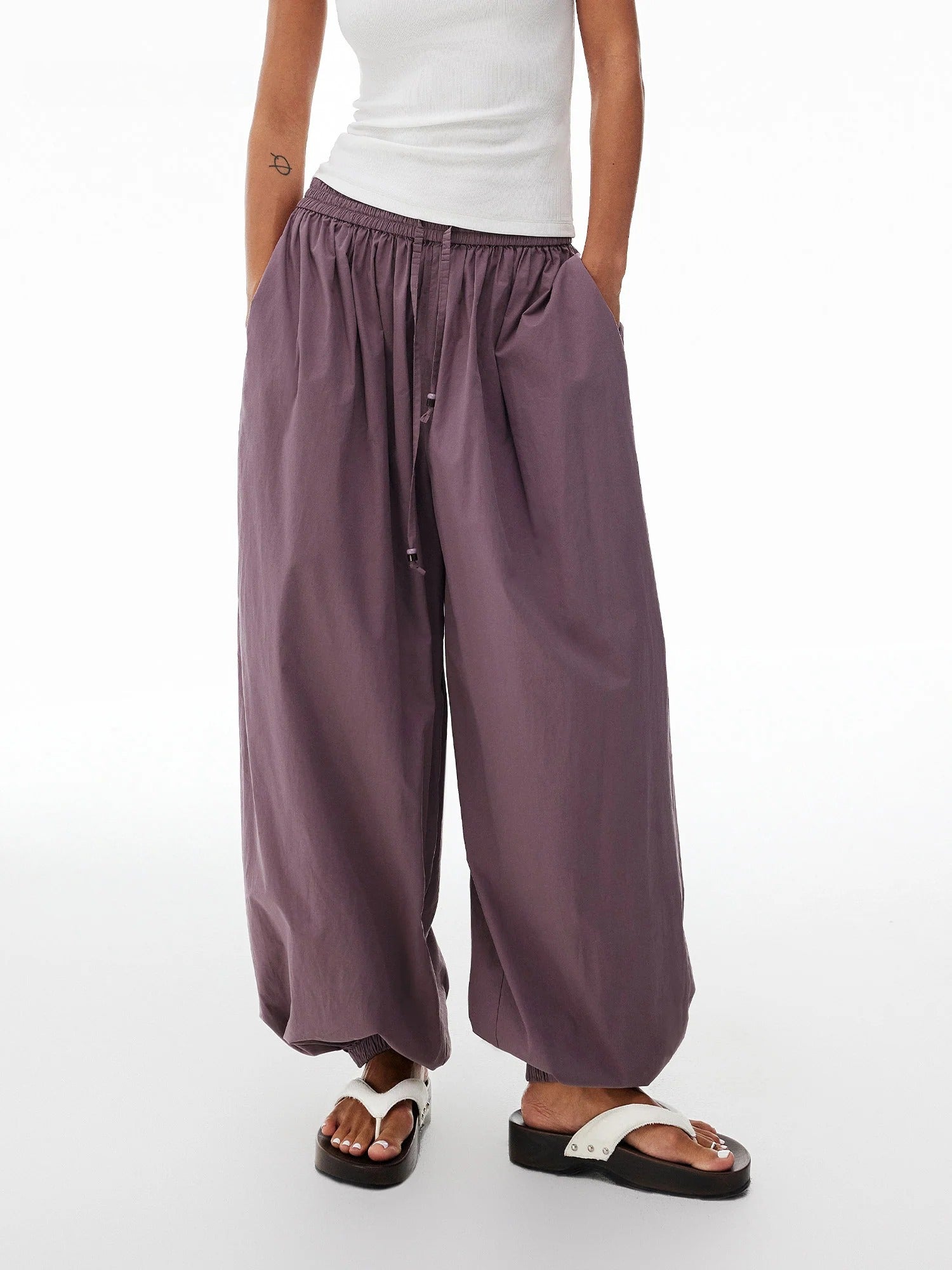 Cotton Drawstring Balloon Pants_BDHL8308