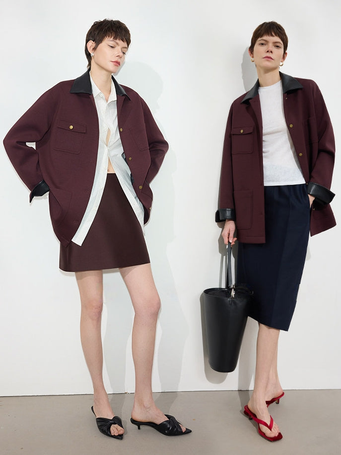 Colour-Block Collar Jacket_BDHL8143