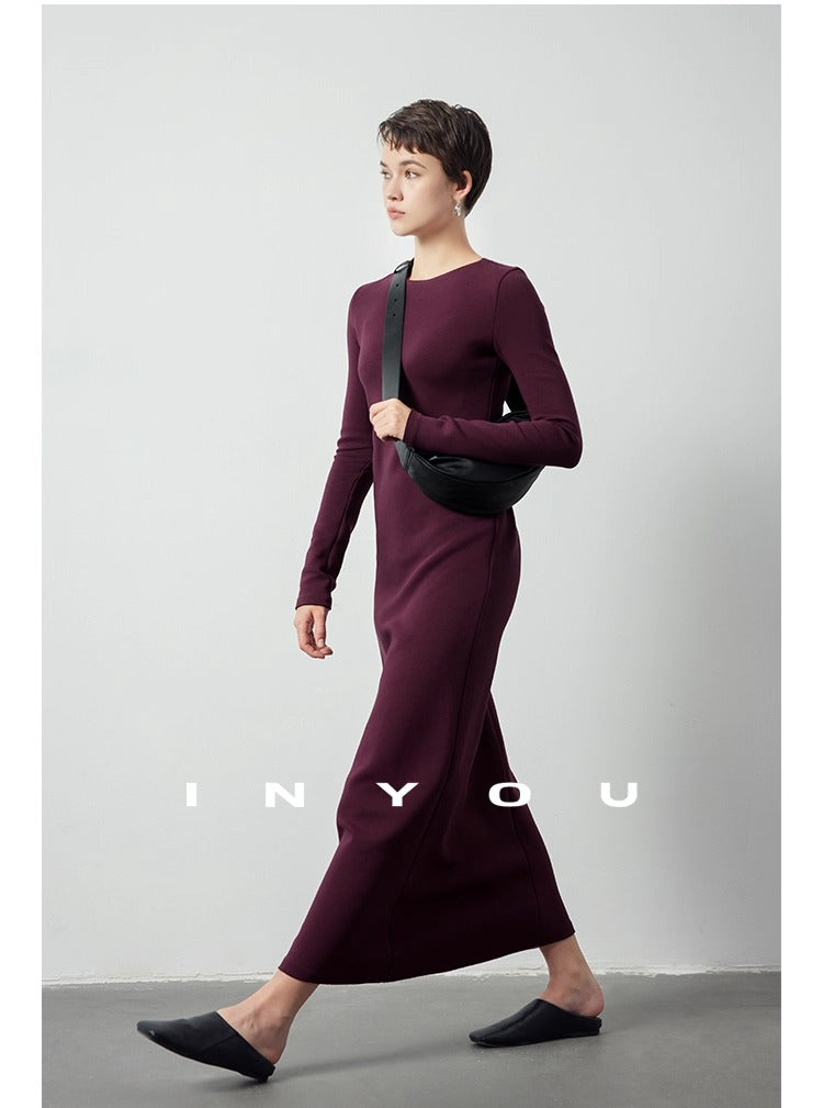 Back zipper slim long skirt_BDHL5475