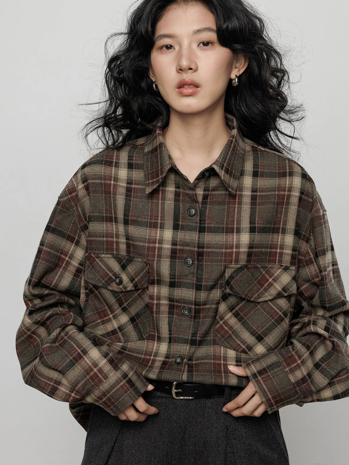 復古格紋襯衫_BDHL8090