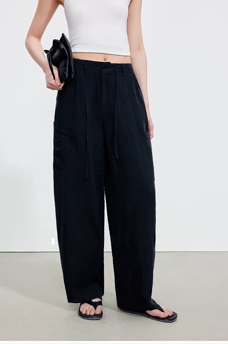 Drawstring Wide-Leg Cargo Pants_BDHL8340