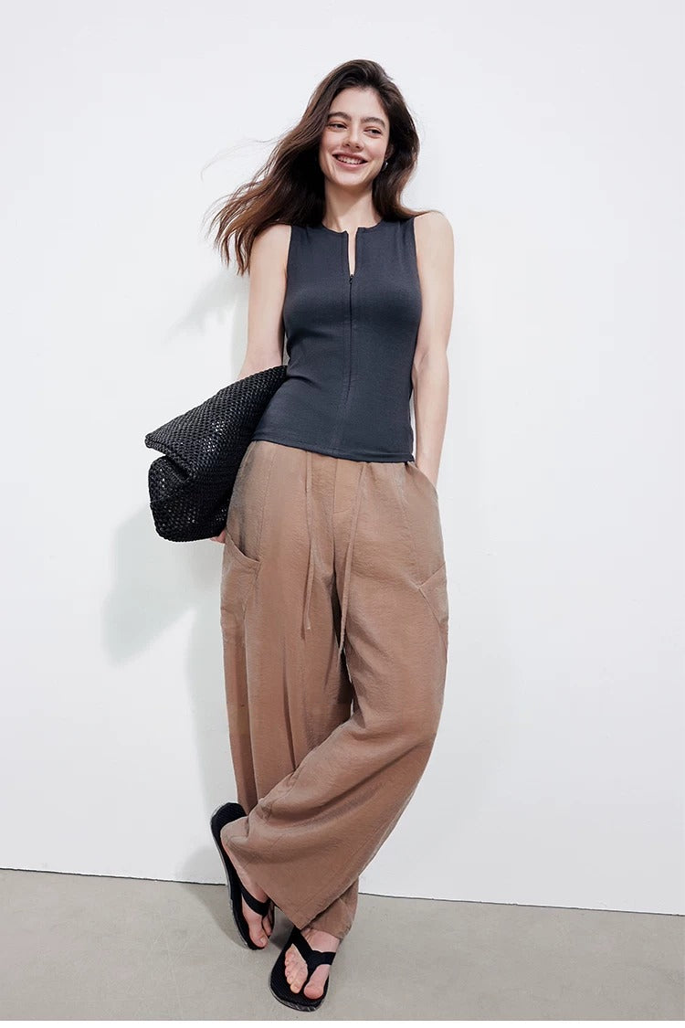 Sleeveless Zip Tank Top_BDHL8389