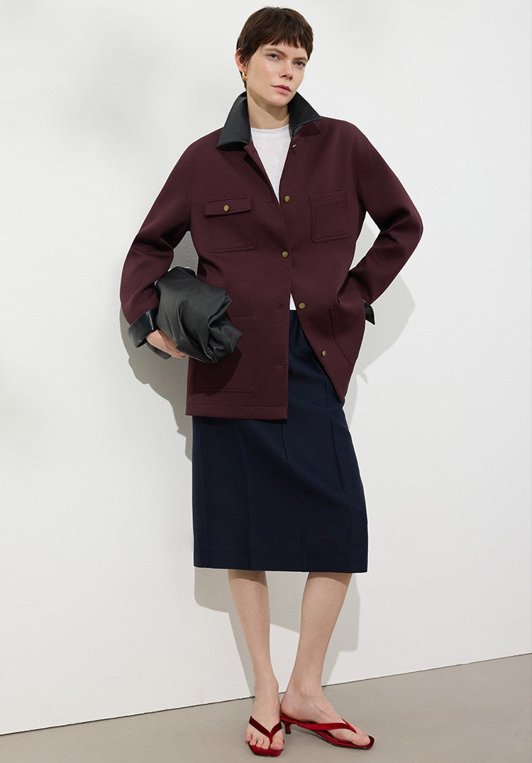 Colour-Block Collar Jacket_BDHL8143