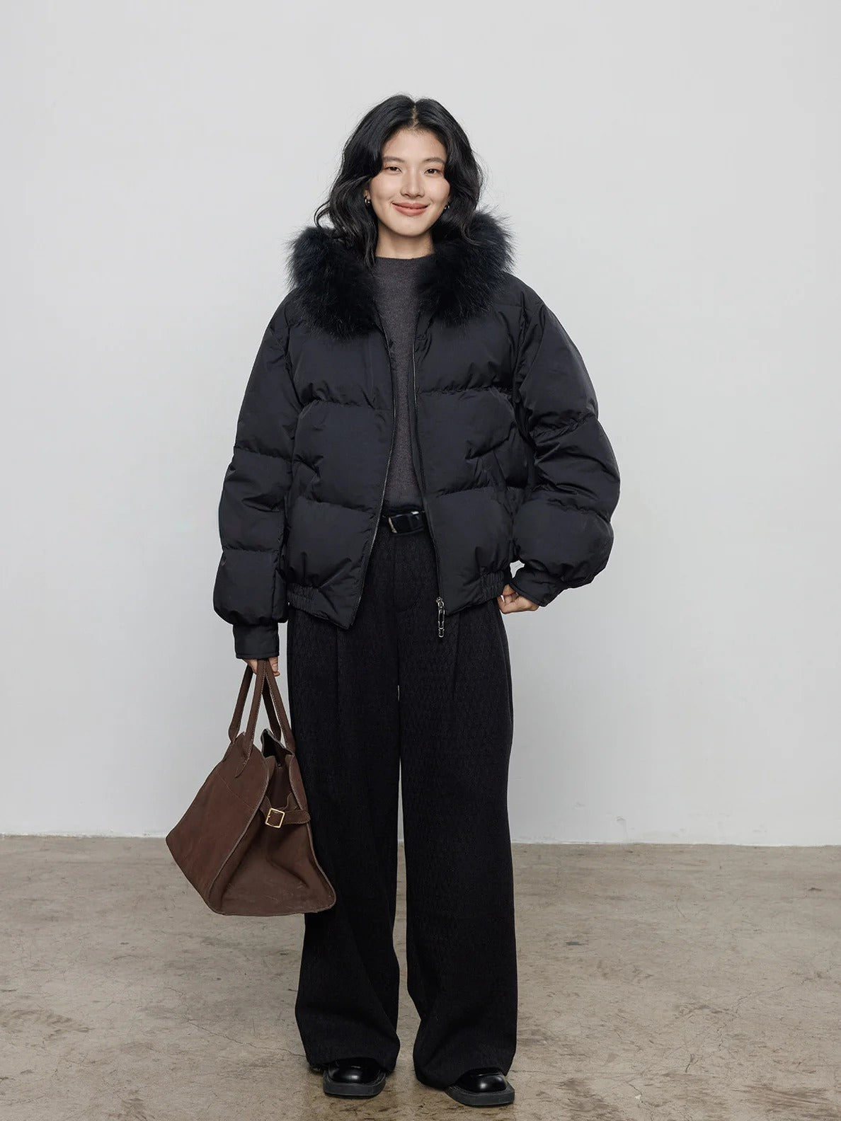 仿毛皮短版羽絨外套_BDHL8080