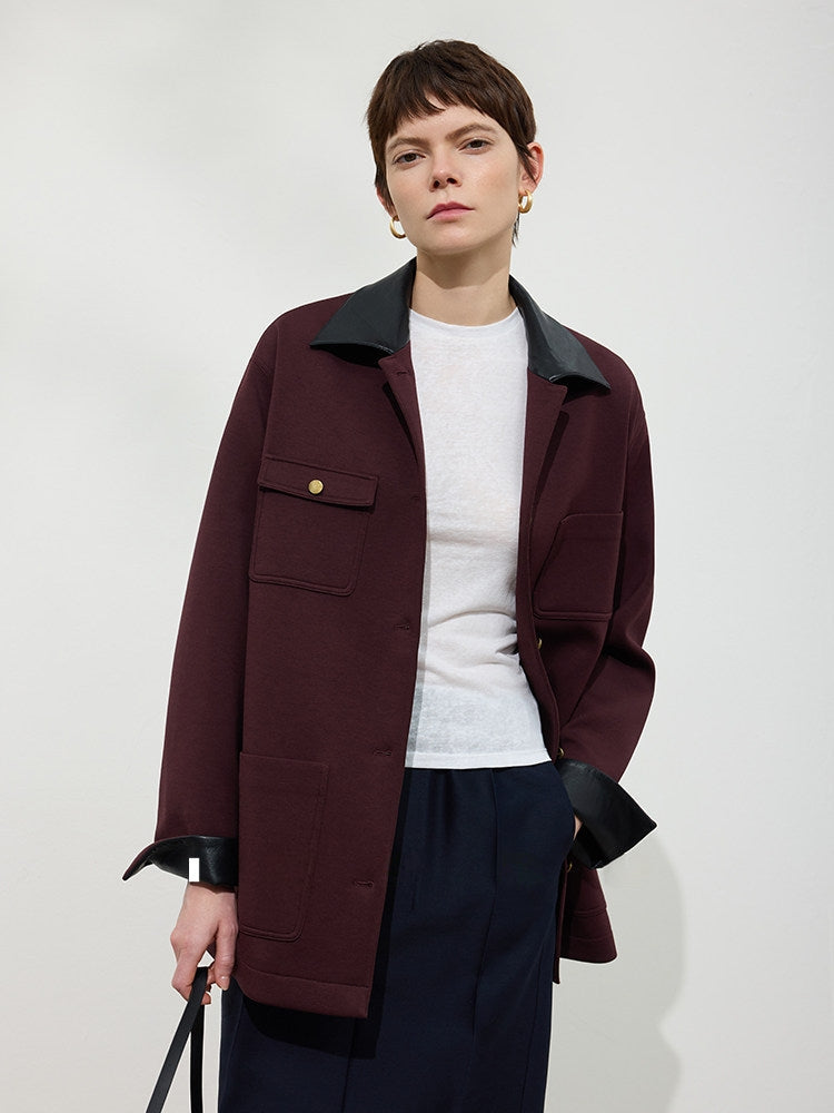 Colour-Block Collar Jacket_BDHL8143