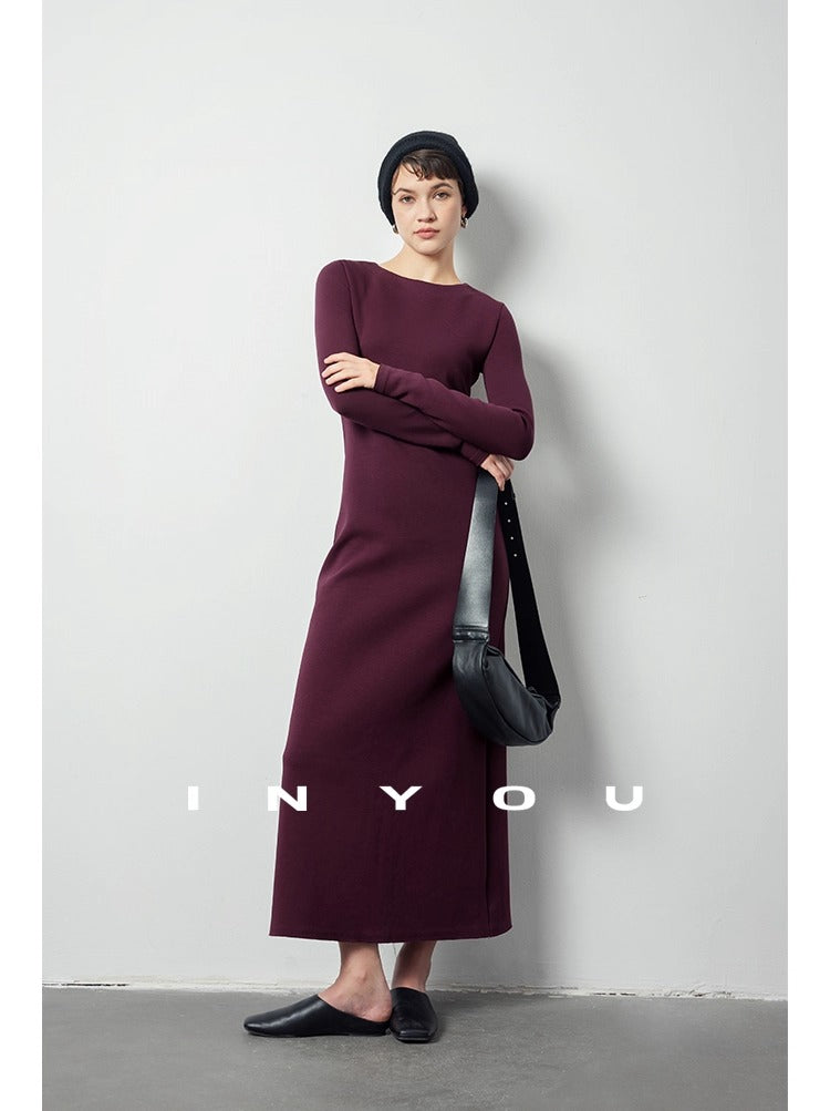 Back zipper slim long skirt_BDHL5475