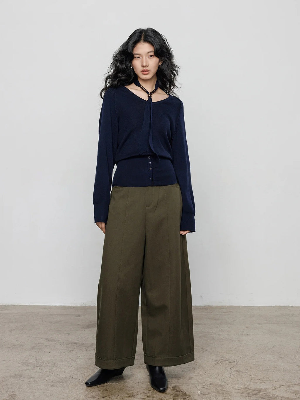 Peach Heart Neck Knit Tops_BDHL8169