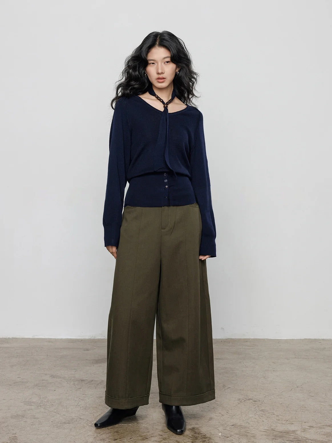 Peach Heart Neck Knit Tops_BDHL8169