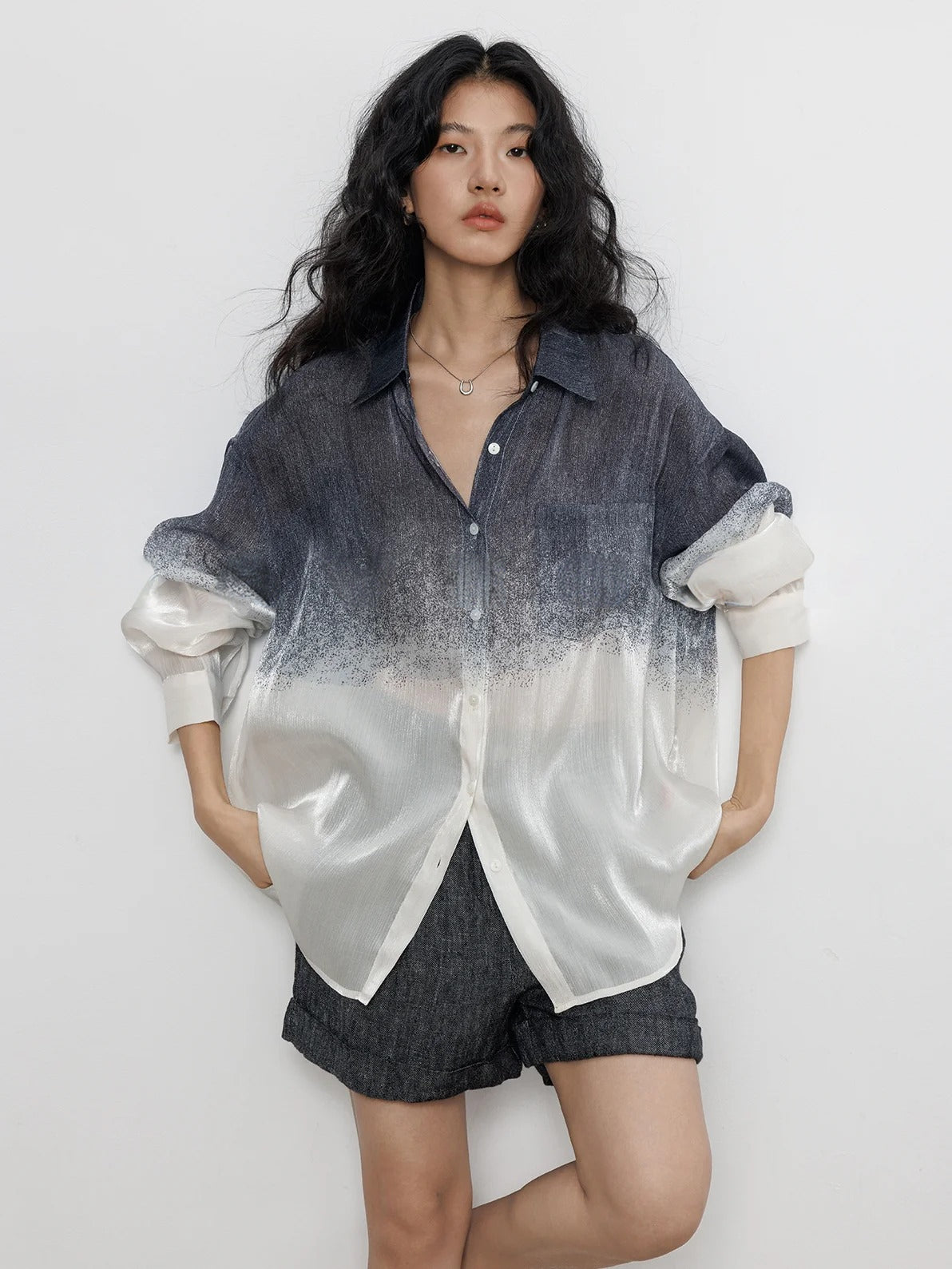 Design Gradation Print Shirt_BDHL7604