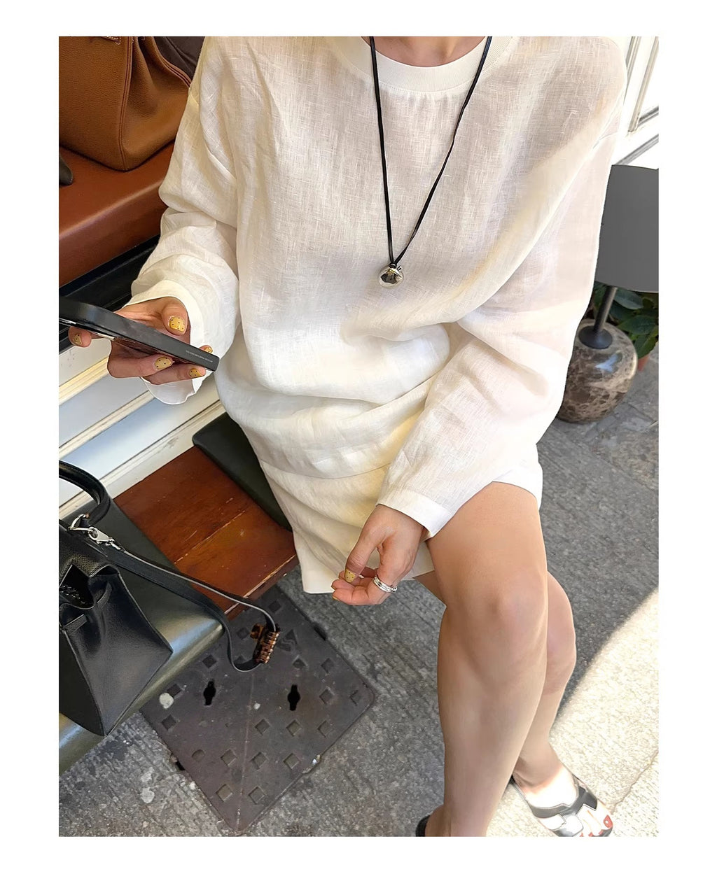 Linen Loose Top and Casual Shorts_BDHL8213