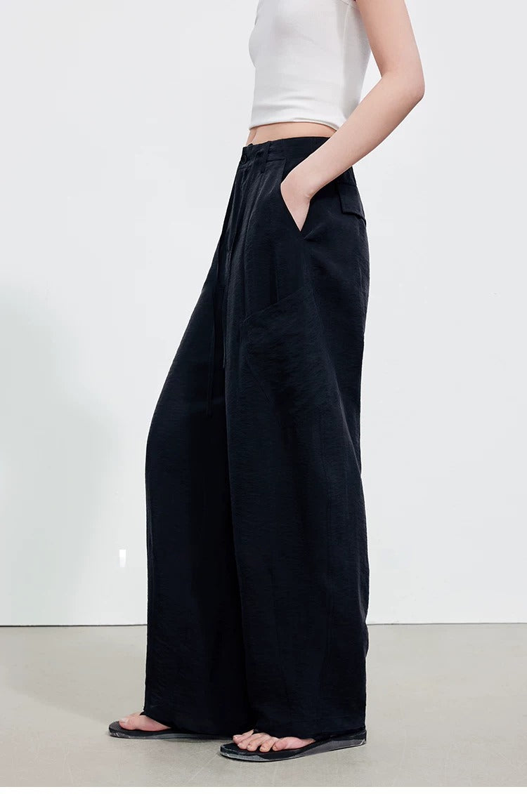 Drawstring Wide-Leg Cargo Pants_BDHL8340