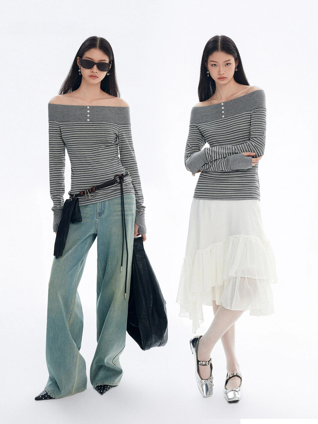 Off-Shoulder Striped Knit Top_BDHL8182