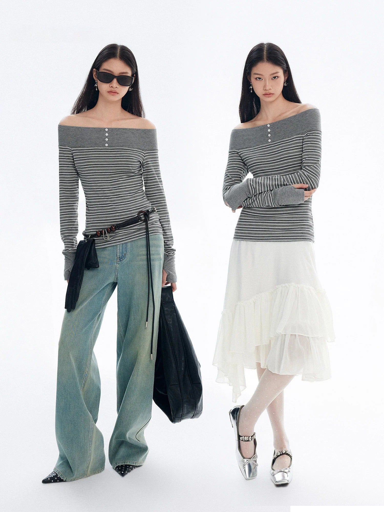 Off-Shoulder Striped Knit Top_BDHL8182