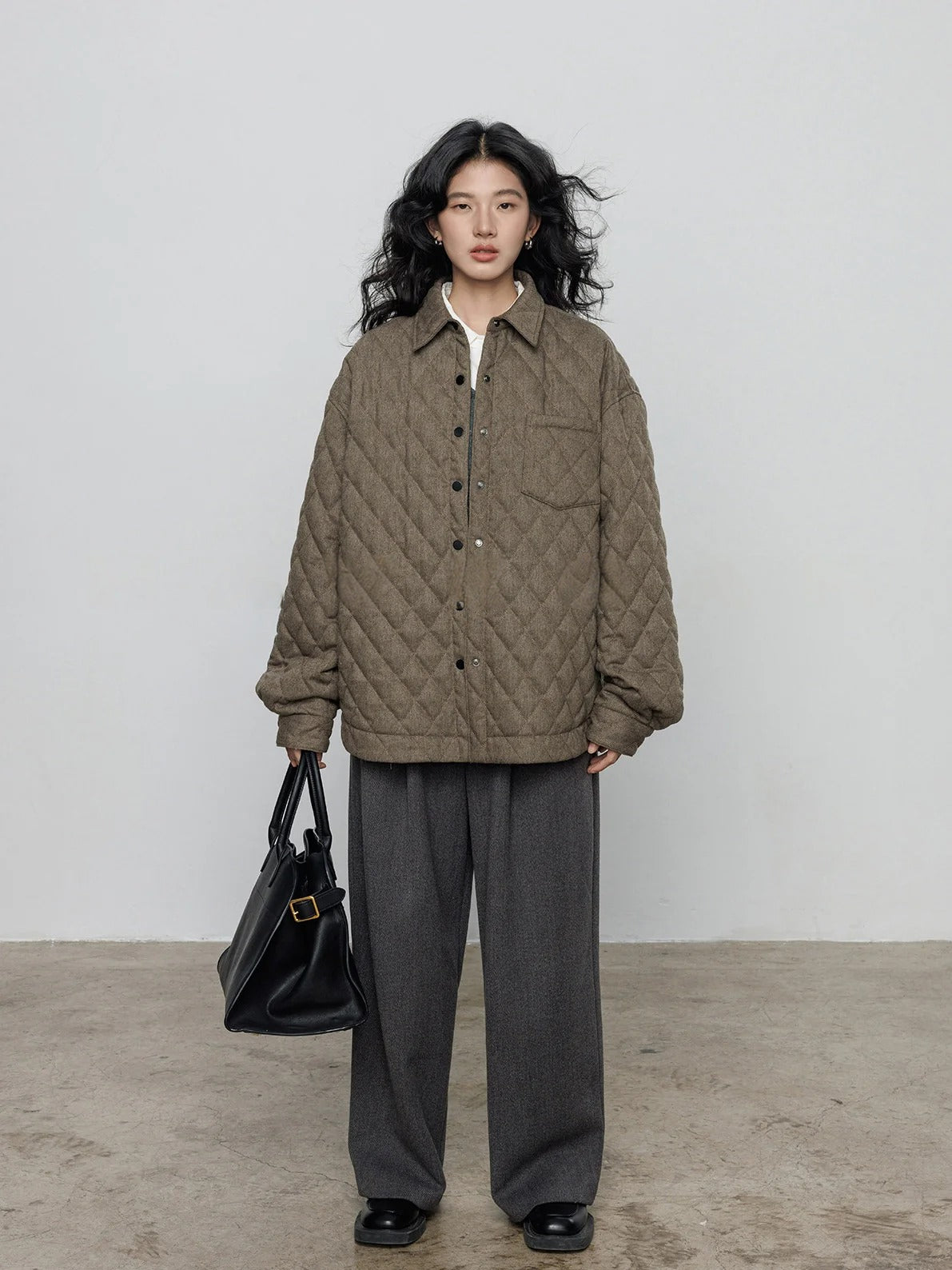 領口飾邊絎縫夾克_BDHL8091