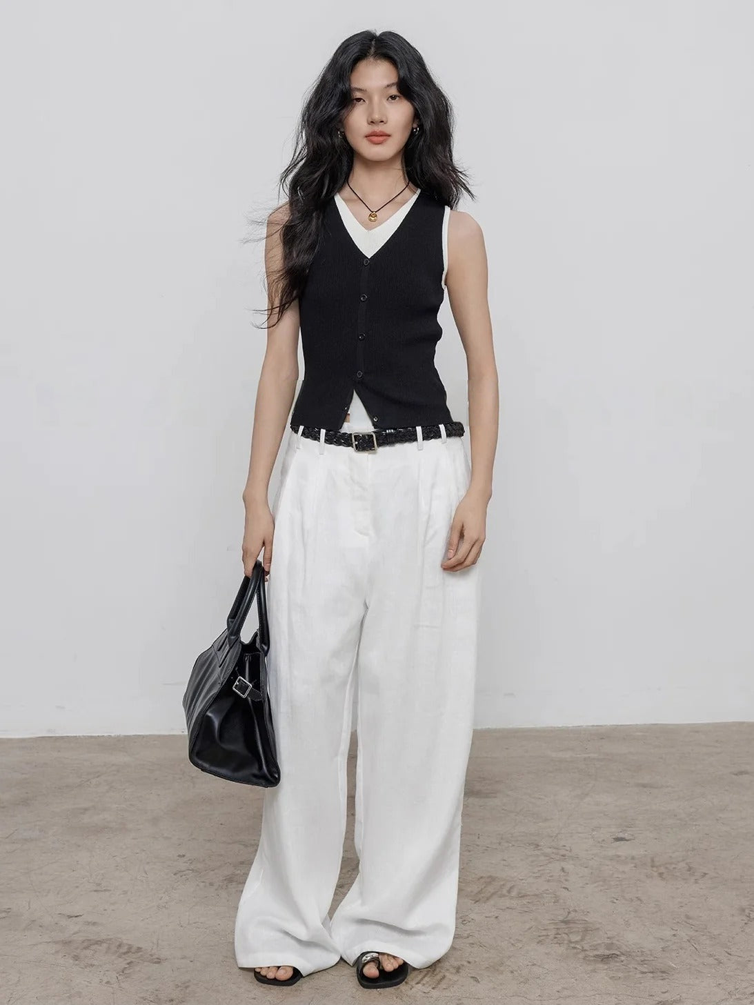 Two-Piece Style Knitted Vest_BDHL7356