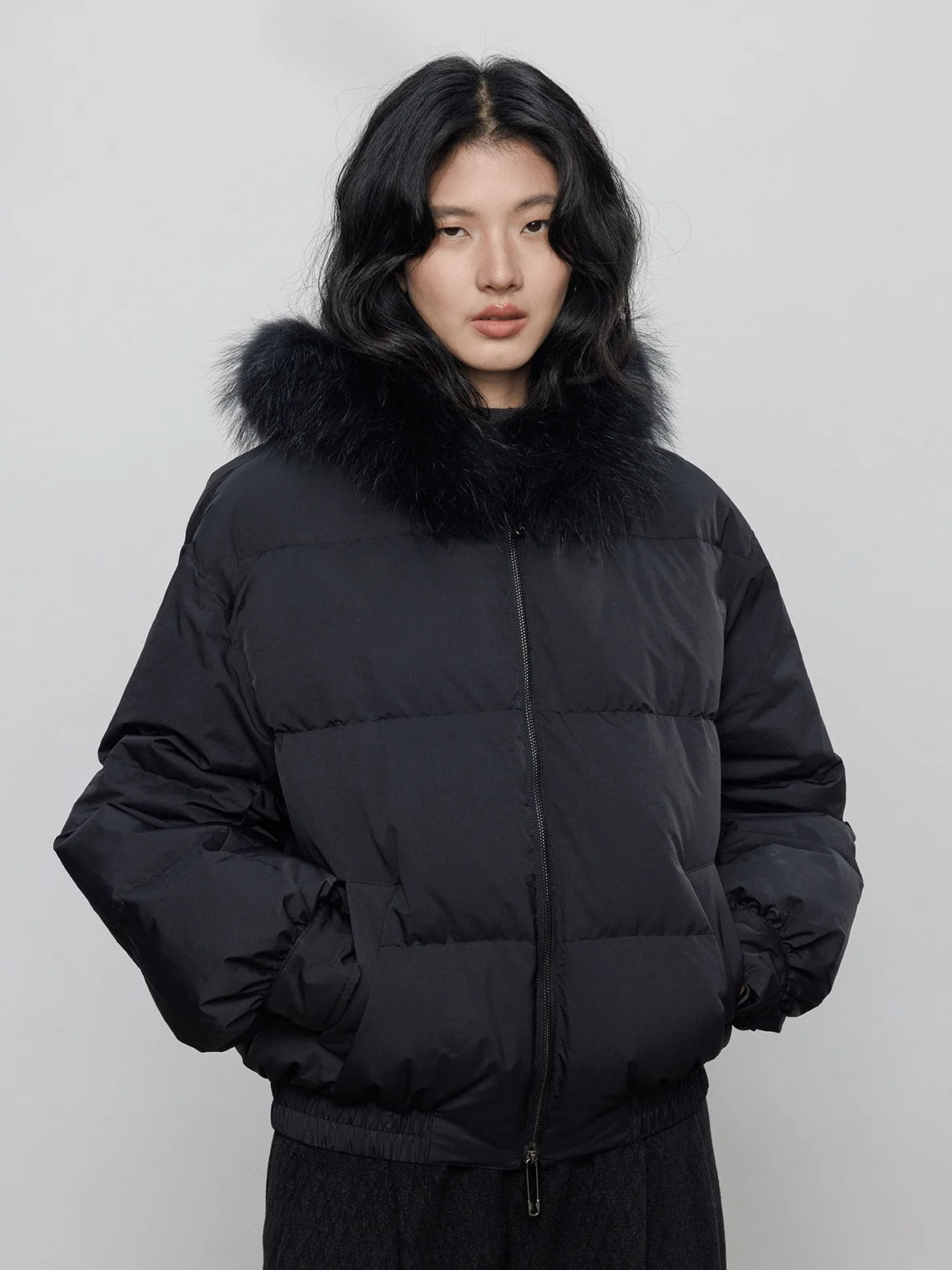 仿毛皮短版羽絨外套_BDHL8080