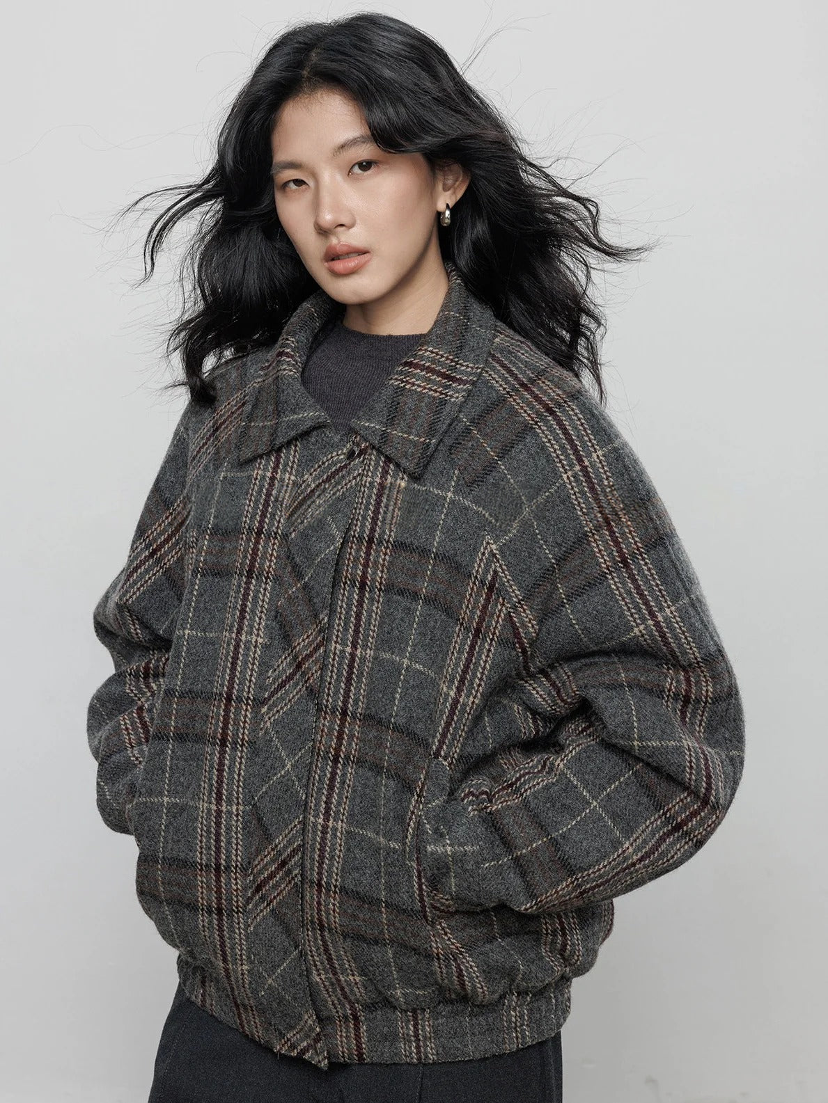 復古格紋夾克_BDHL8081