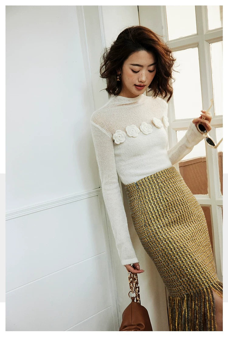 在庫限り早い者勝ち【即納】Knitted sweater bottoming top_LCHK/BDHL5233