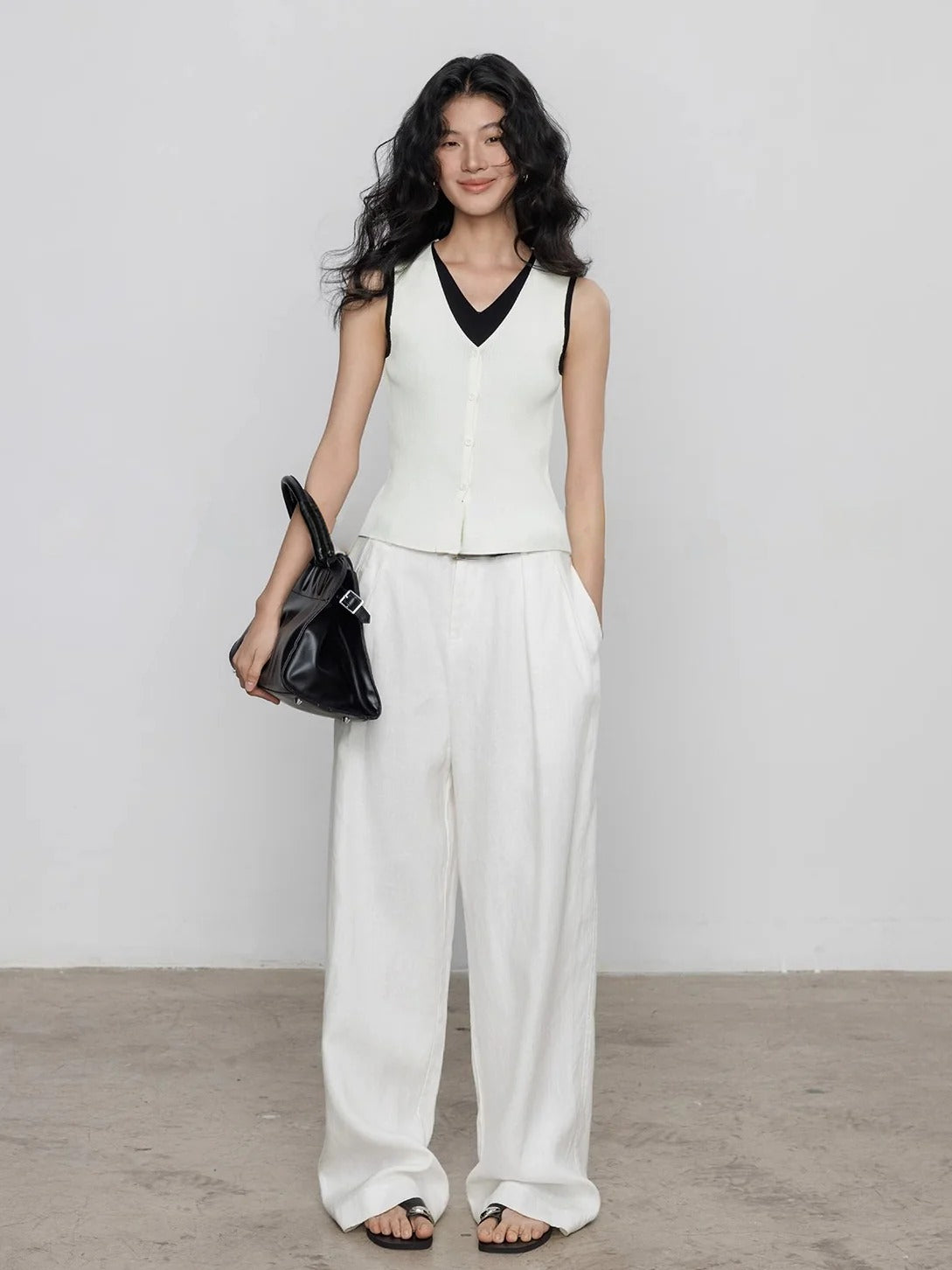 Two-Piece Style Knitted Vest_BDHL7356