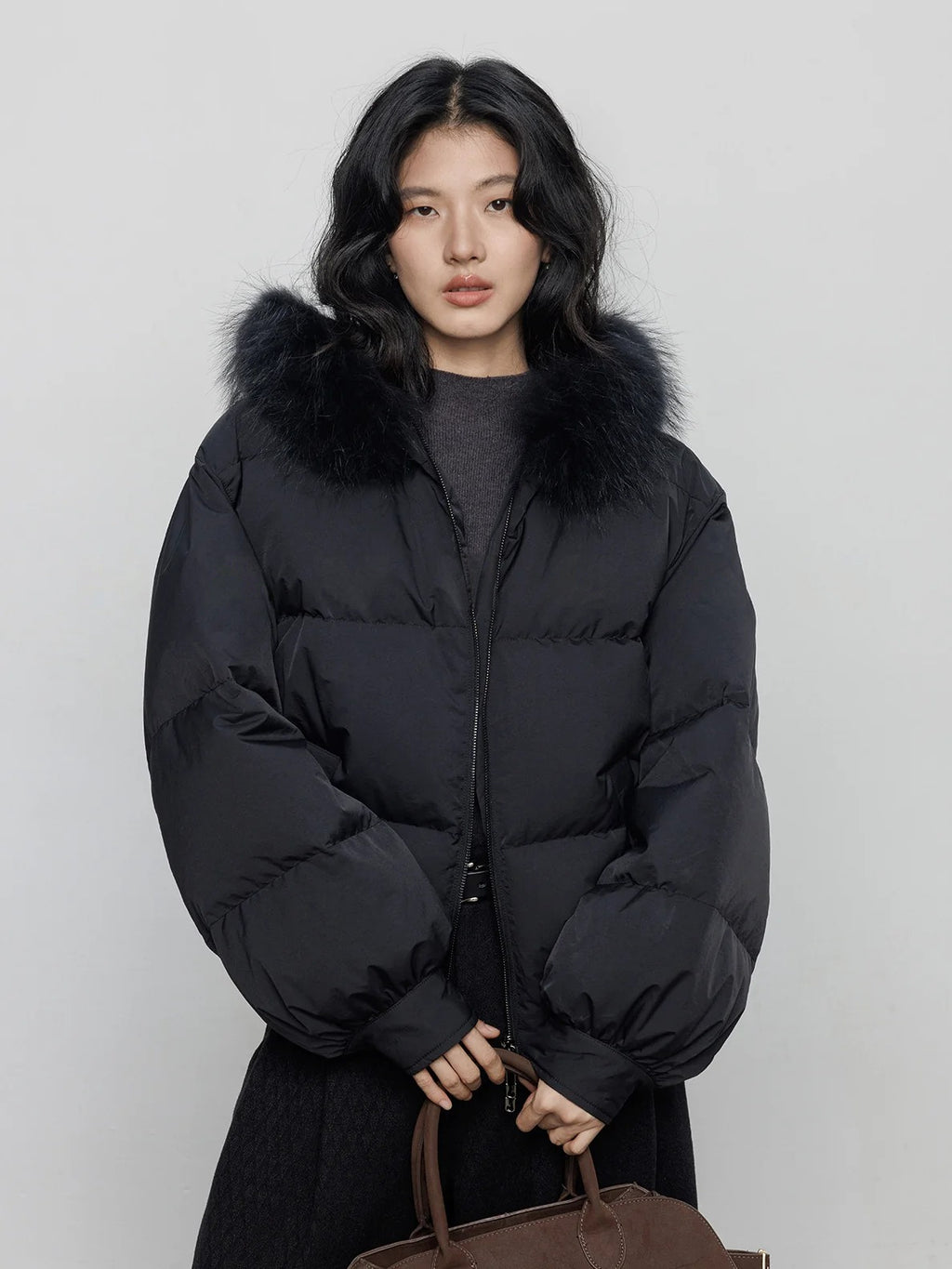 仿毛皮短版羽絨外套_BDHL8080