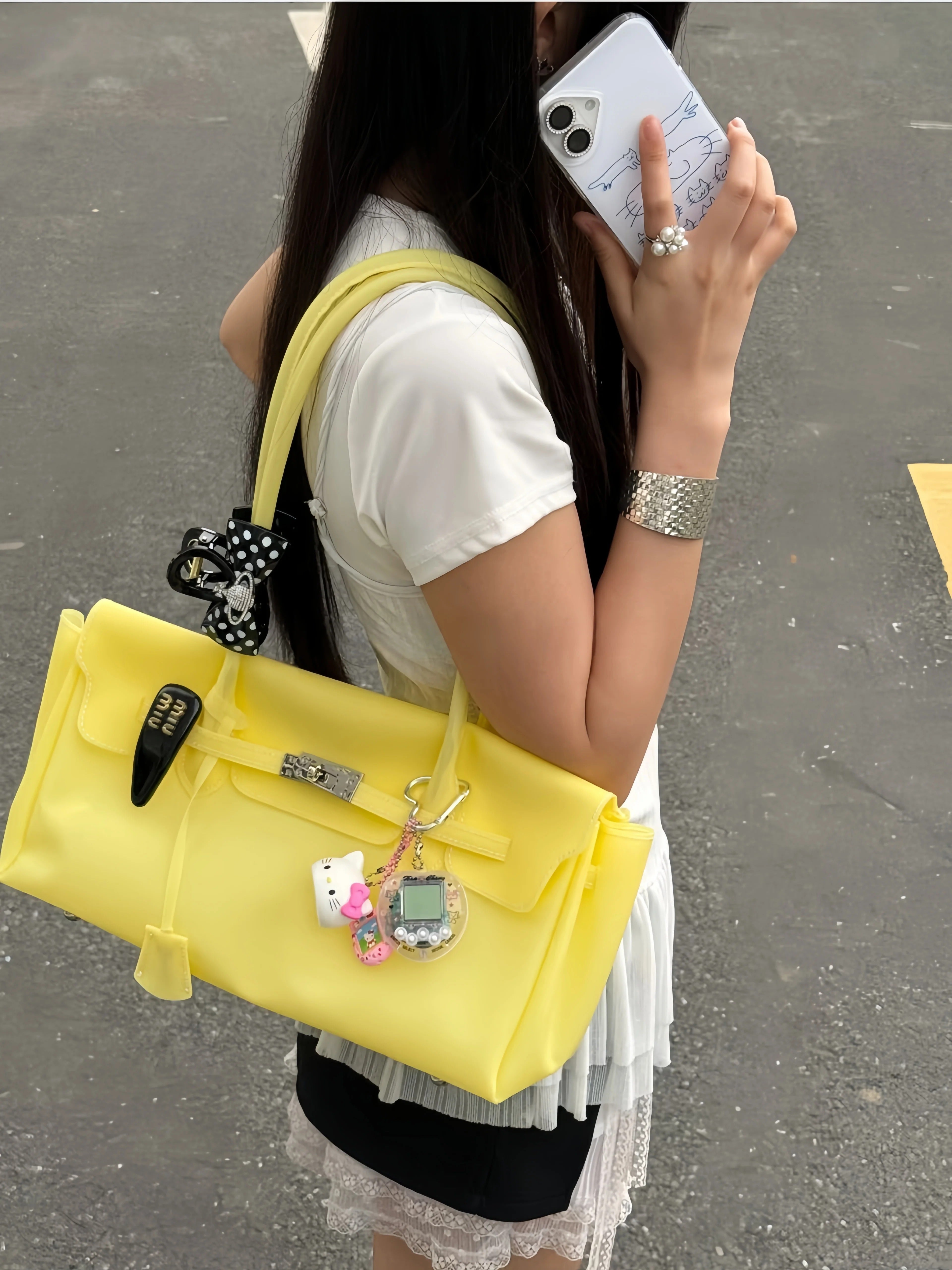 Jelly TPU East-West Padlock Bag_BDHL8305