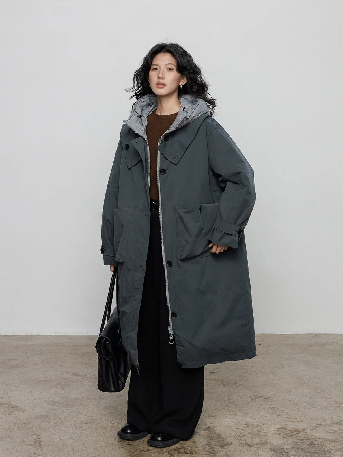 Hooded Reversible Long Down Jacket_BDHL8102