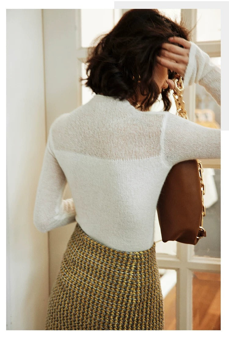 在庫限り早い者勝ち【即納】Knitted sweater bottoming top_LCHK/BDHL5233