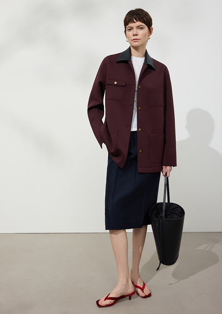 Colour-Block Collar Jacket_BDHL8143