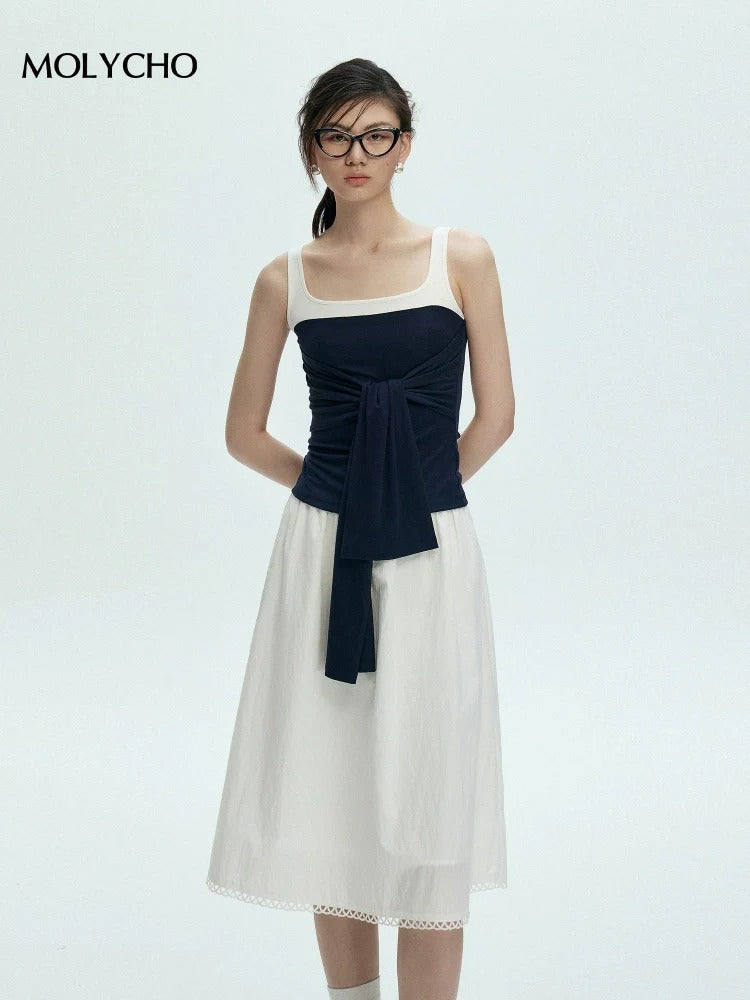 Two-Piece Style Sleeveless Tops_BDHL7429