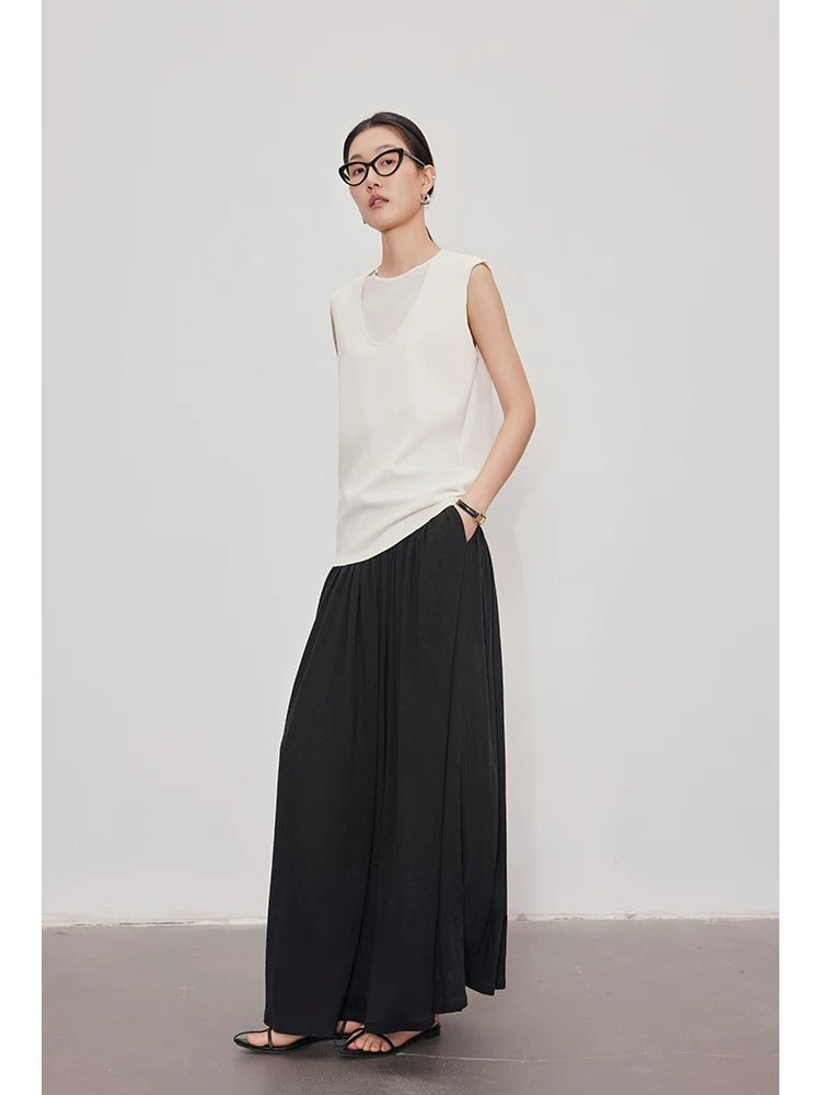 在庫限り早い者勝ち【即納】Layering style U-neck sleeveless_LCHK353