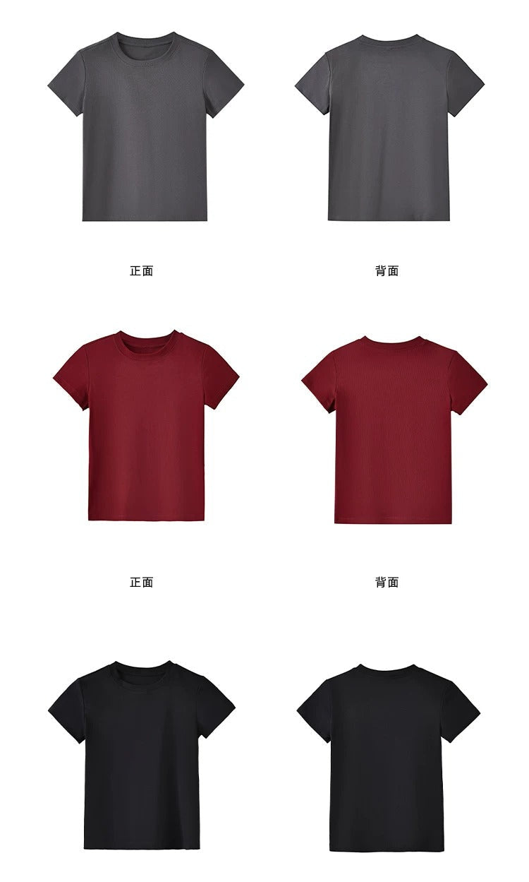 Slim Fit Short Sleeve Basic Tee_BDHL8296