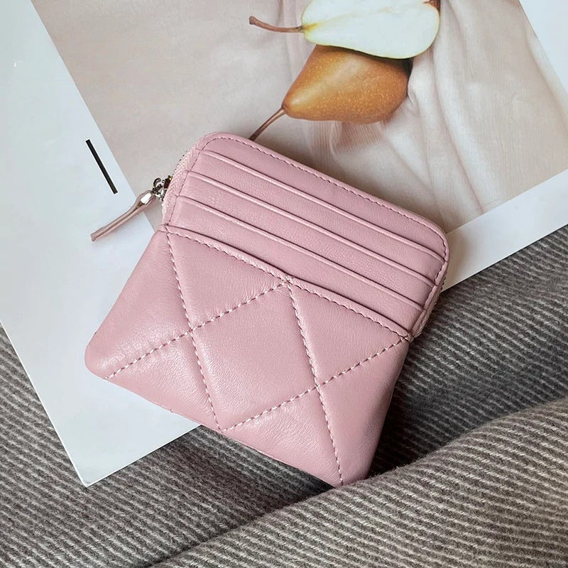 Elegant Quilted Mini Card Holder Wallet_BDHL8196