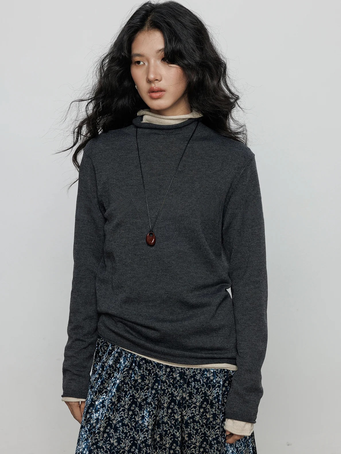 高領寬鬆上衣_BDHL7899