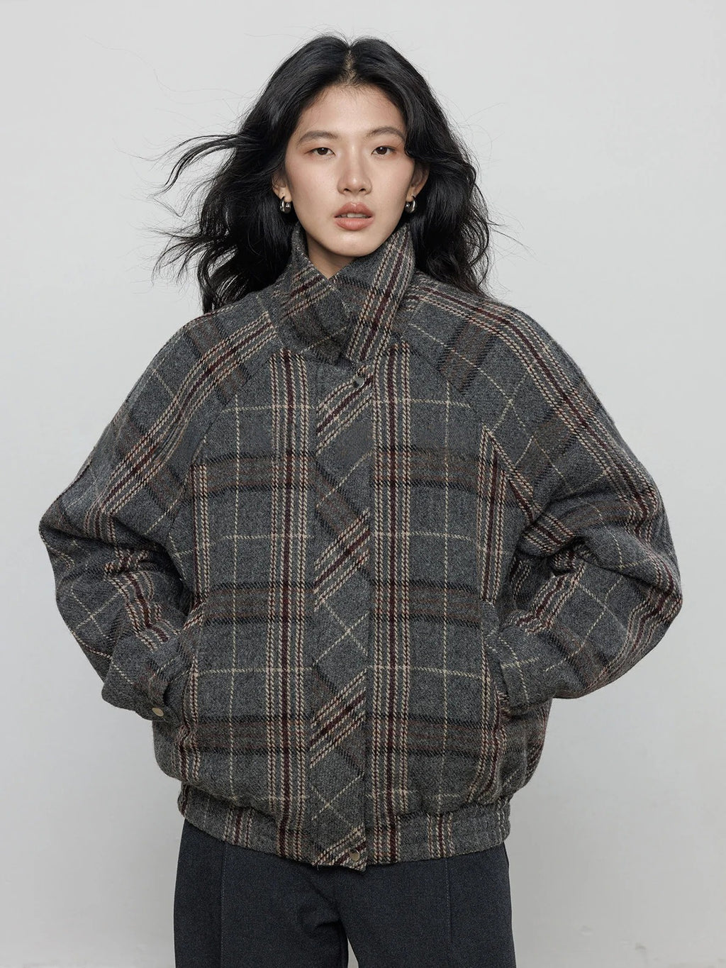 復古格紋夾克_BDHL8081