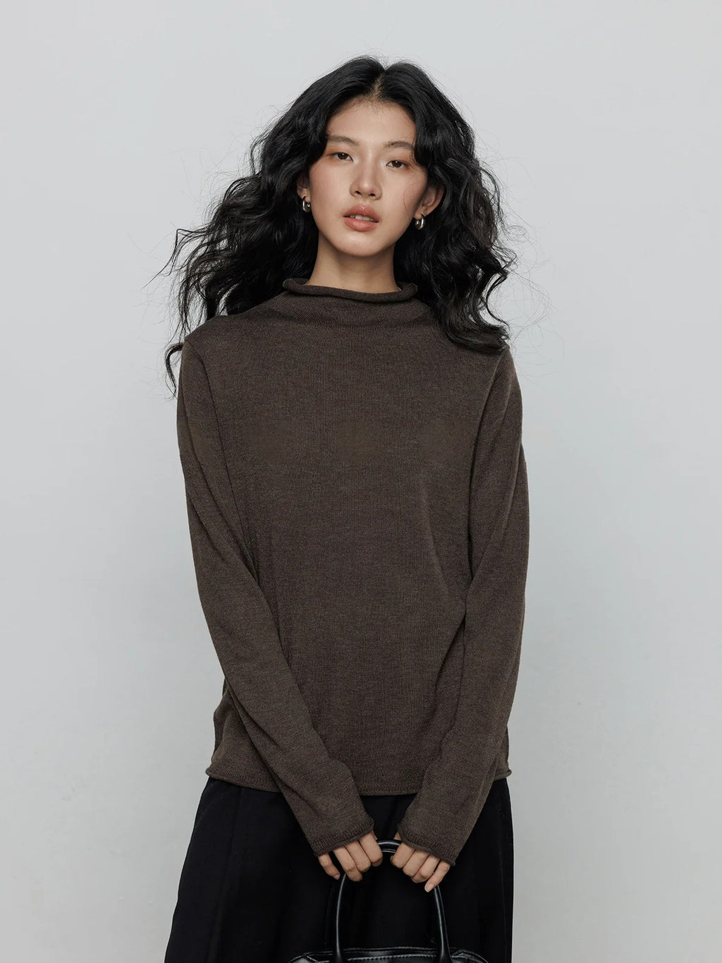 高領寬鬆上衣_BDHL7899