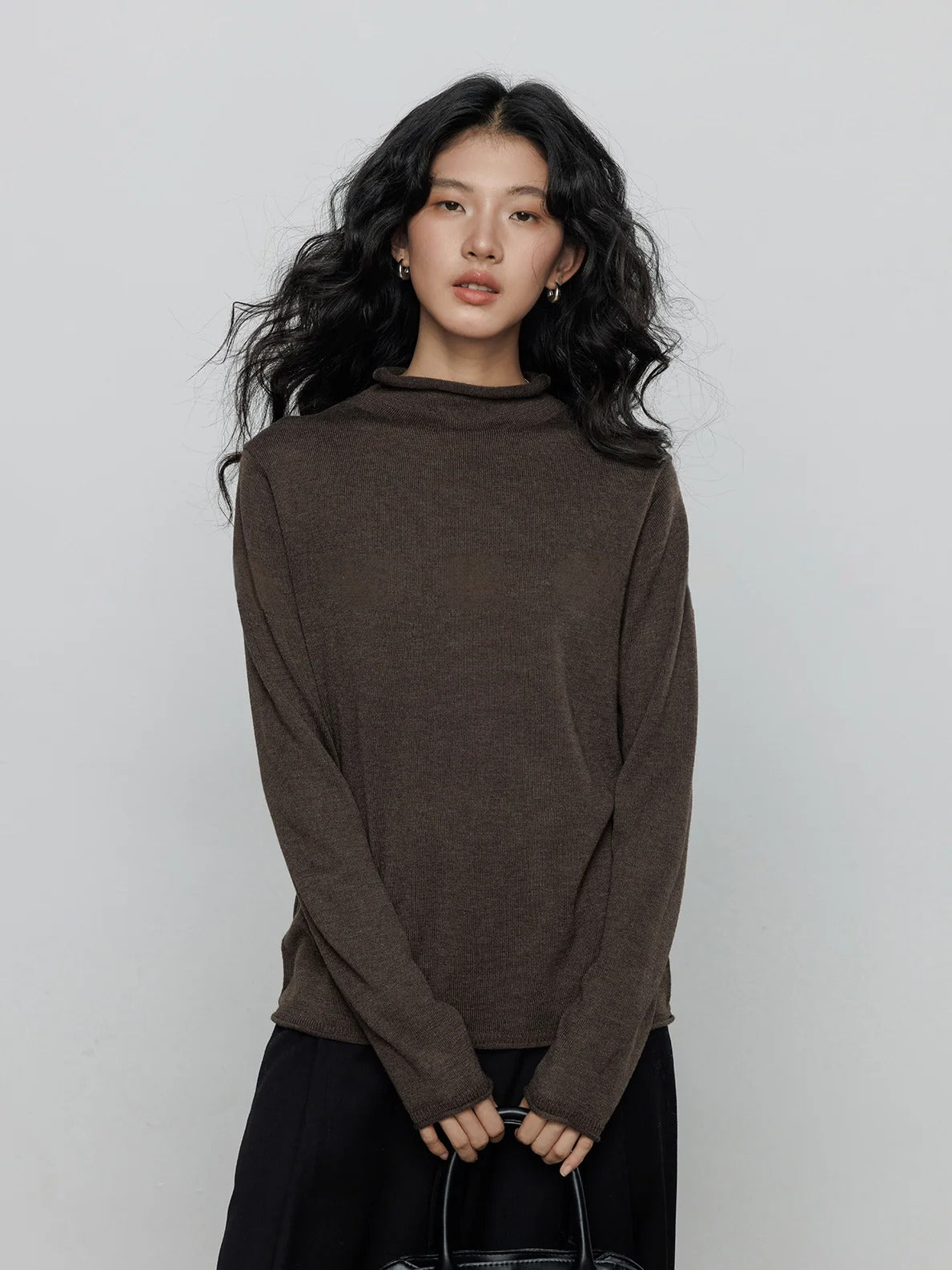 高領寬鬆上衣_BDHL7899