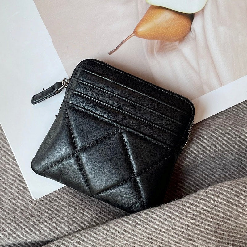 Elegant Quilted Mini Card Holder Wallet_BDHL8196
