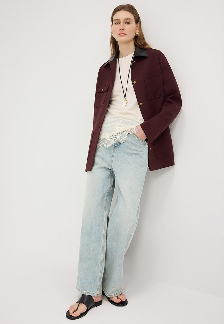 Colour-Block Collar Jacket_BDHL8143