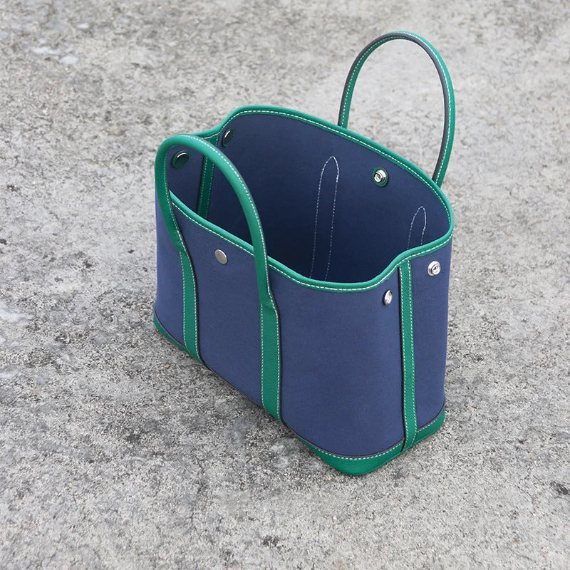Water-repellent Canvas Contrasting Garden Tote Bag_BDHL8199