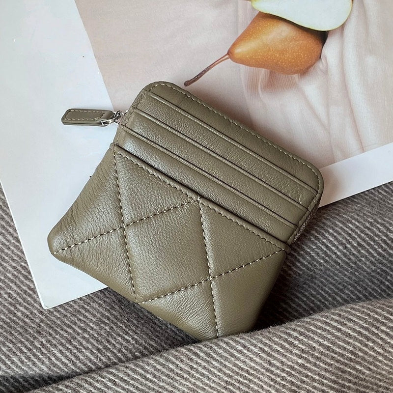 Elegant Quilted Mini Card Holder Wallet_BDHL8196