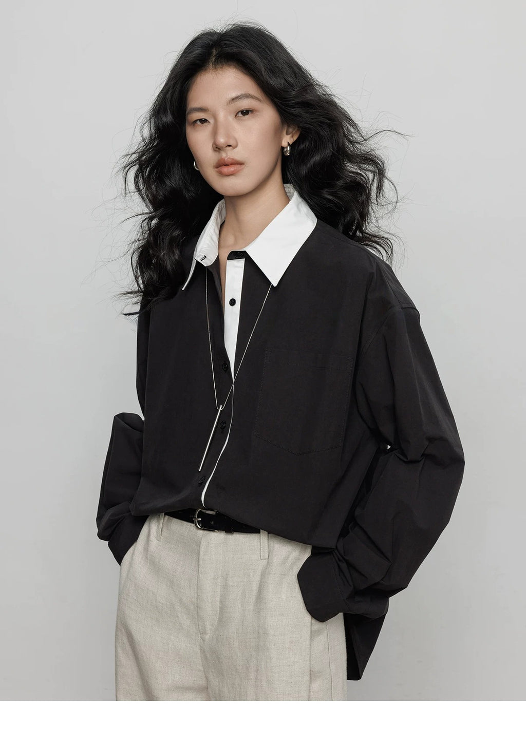 Oversized Cotton Poplin Shirt_BDHL8358