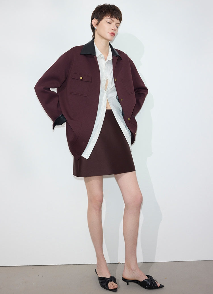 Colour-Block Collar Jacket_BDHL8143