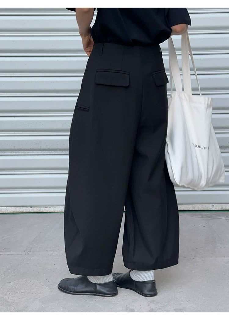 High Waist Balloon Wide Leg Drape Pants_BDHL8263